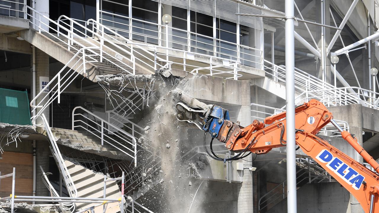 Demolition work is seen underway at Allianz Stadium in Sydney yesterday. Picture: Dan Himbrechts/AAP