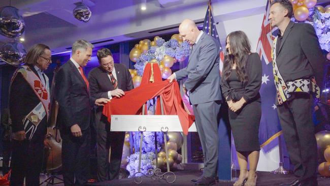 David Collard with Marles and Dutton at the office opening last December Picture: Supplied