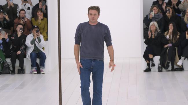 Former Loewe creative director Jonathan Anderson takes a bow. It was announced in May that he would be moving to Dior menswear. Picture: Getty Images