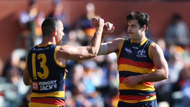 Darcy Fogarty and Taylor Walker did the damage on the scoreboard. Picture: Mark Brake/Getty Images