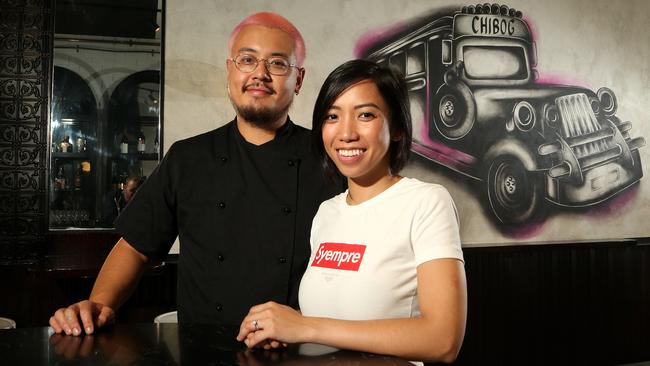 Alex Yin and Janine Barican have opened up a Filipino restaurant in Footscray. Picture: Hamish Blair