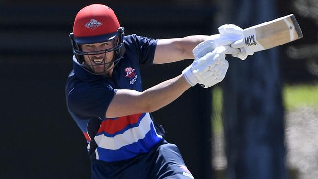 Skipper Dylan Knight goes on the attack for Footscray. Picture: Andy Brownbill