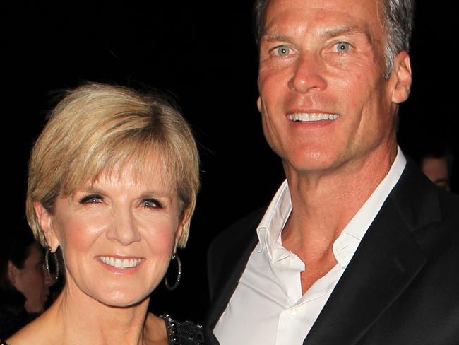 Julie Bishop and new boyfriend David Panton at the launch of Collette Dinnigan's exhibition 'Unlaced' held at the Powerhouse Museum in Sydney. Picture: Christian GILLES