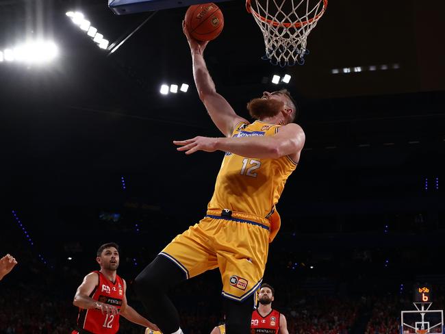 Aron Baynes was solid in his NBL debut. Picture: Paul Kane/Getty Images