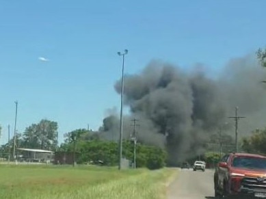 A man was hospitalised following a shed fire near a Sarina sports club on on January 23, 2025. Photo: Emmylou Hussey