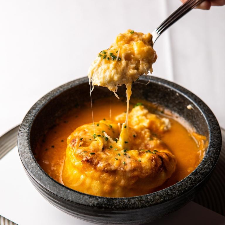 A crab souffle served at Montrachet. Picture: Instagram/@montrachet_restaurant