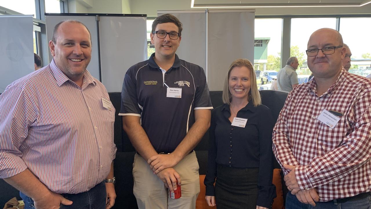 (From left to right) Tim Henderson, Dan Harris, Petra Graham and John Hinschen from North Queensland Bulk Ports at the RCOE LeadIn 2022 conference. Picture: Duncan Evans