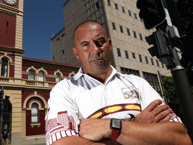 Nathan Moran CEO of the metropolitan local Aboriginal land council pictured in front of the old post office on George Street in Refern. 17th January 2021. Picture by Damian Shaw