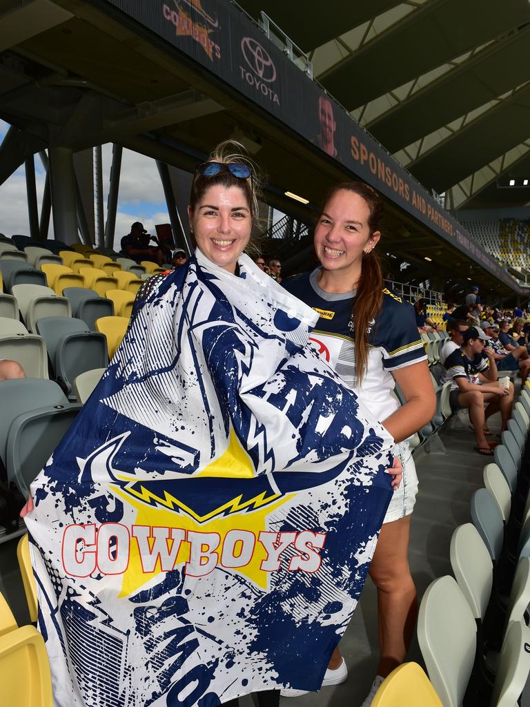 North Queensland Cowboys against Newcastle Knights at Queensland Country Bank Stadium. Lacee Banks and Tabitha Baker. Picture: Evan Morgan