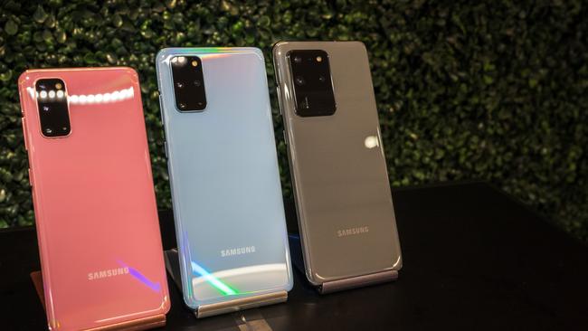 Samsung will release three models in its Galaxy S20 range, including the S20, S20+ and S20 Ultra. Picture: Jennifer Dudley-Nicholson/News Corp Australia