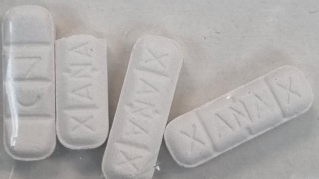 Fake Xanax allegedly seized by police from Dylan Bradwell’s home. Pictures: SA Police