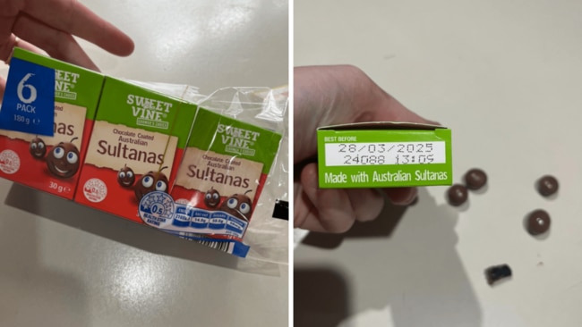 The Perth mum frequently feeds her kids these sultanas. Picture: Facebook