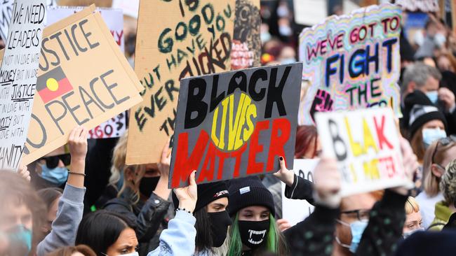 Protesters demand action at the rally. Picture: Quinn Rooney/Getty Images