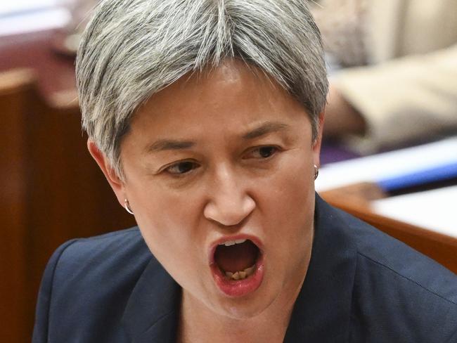 CANBERRA, AUSTRALIA, NewsWire Photos. NOVEMBER 9, 2023: Senator Penny Wong during Question Time in the Senate at Parliament House in Canberra. Picture: NCA NewsWire / Martin Ollman