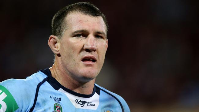 Paul Gallen during State of Origin Game 2 between the NSW Blues and the Queensland Maroons at Suncorp Stadium , Brisbane . Picture : Gregg Porteous