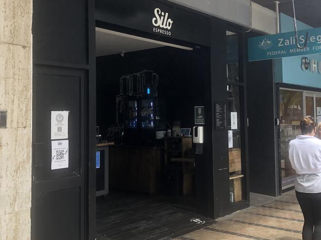 The Silo Espresso cafe in Sydney Rd, Manly, where Elizabeth Hawke allegedly did not wear a mask or use the QR check-in code. Picture: Manly Daily