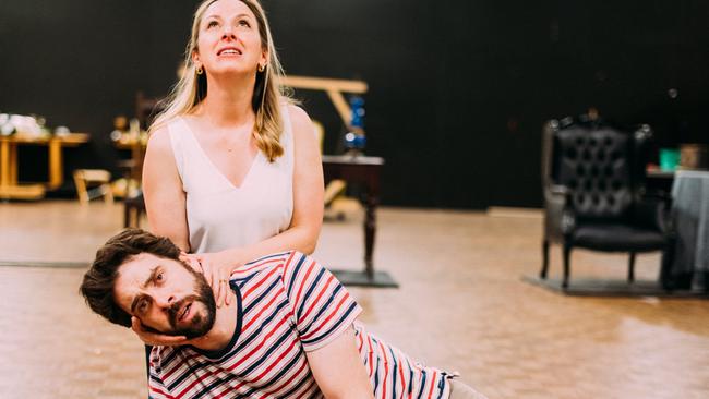 Voss baritone Samuel Dundas and soprano Emma Pearson in rehearsal. Picture: Supplied