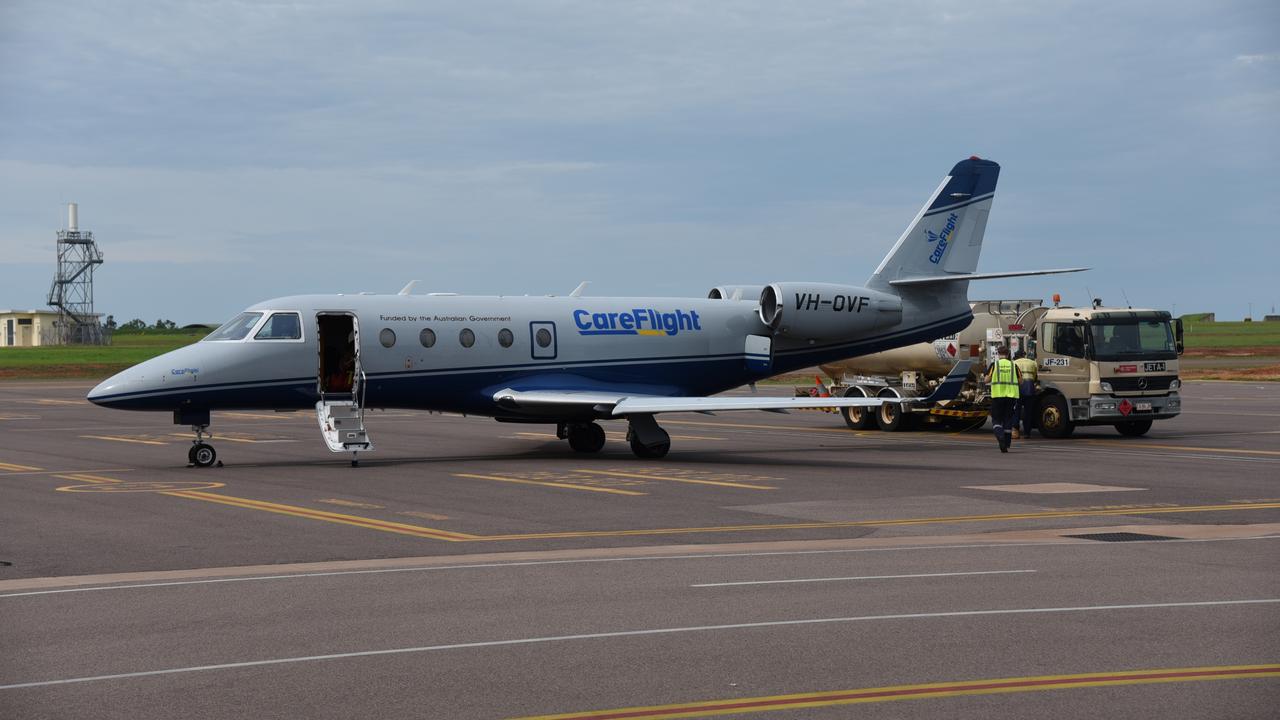 The CareFlight and Northern Territory Government G150 jet preparing to transport AUSMAT officers to Vanuatu, December 18, 2024. Picture: Alex Treacy