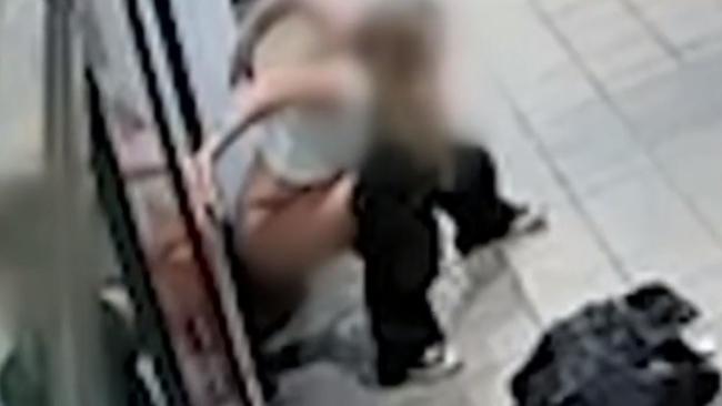 CCTV of partygoers using Hindley St as an open-air toilet. Picture: 7NEWS