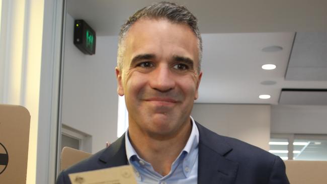 VOICEREF23 Premier Peter Malinauskas and Aboriginal Affairs Minister Kyam Maher casting their ballots for a Voice to Federal Parliament Picture: Dean Martin