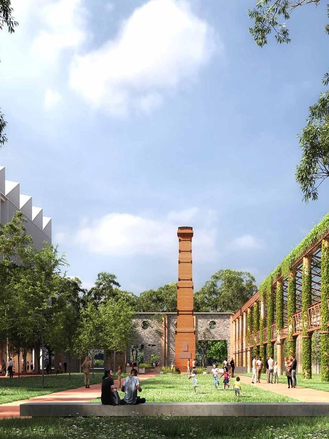 Artist impression for the proposed housing development at the Brompton gasworks site, for more than 800 homes.