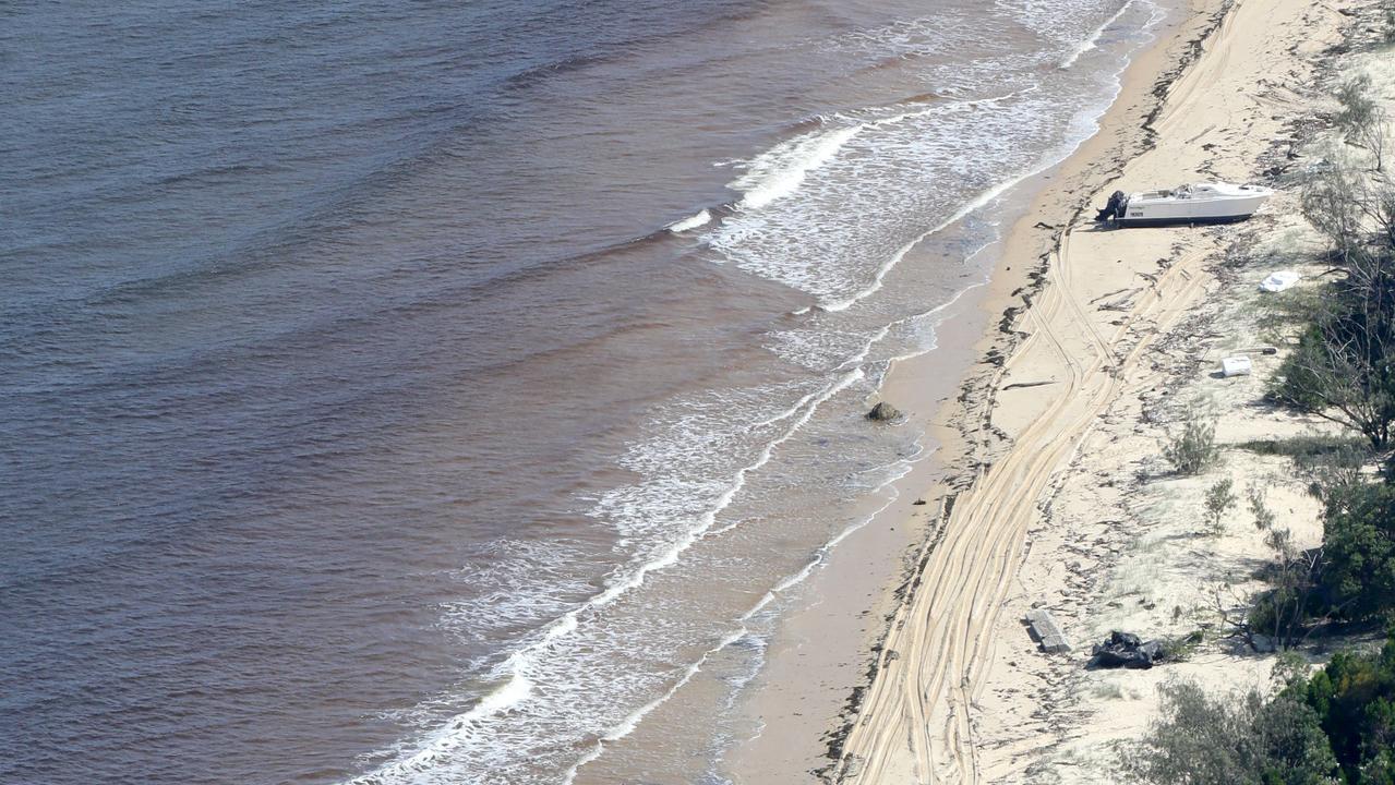 The flood debris washed up on Moreton Island. Picture: Steve Pohlner