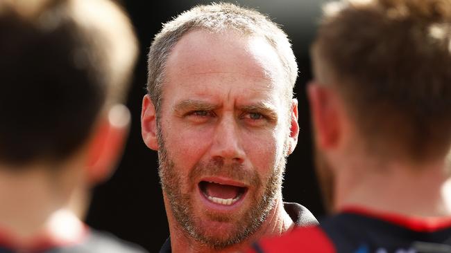 Bombers head coach Ben Rutten doesn’t want to rush Jake Stringer. Picture: Daniel Pockett/Getty Images