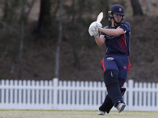 Archie Fairfax-Ross of Mudgeeraba against Palm Beach in the Cricket Gold Coast T20 Cup round 6 match played at the Helensvale Cricket Club oval, Helensvale, Gold Coast, September 24, 2023. Photo: Regi Varghese