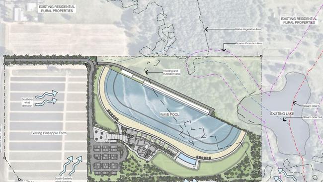 A surf park with American Wave Machines technology has been proposed for the Glass House Mountains.