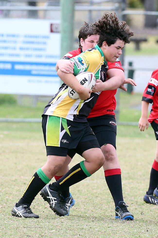A Rugby League Gold Coast junior gala day at Burleigh Bears Junior Rugby League Club. Under 14s. Mudgeeraba vs Helensvale. 5 September 2021 Miami Picture by Richard Gosling