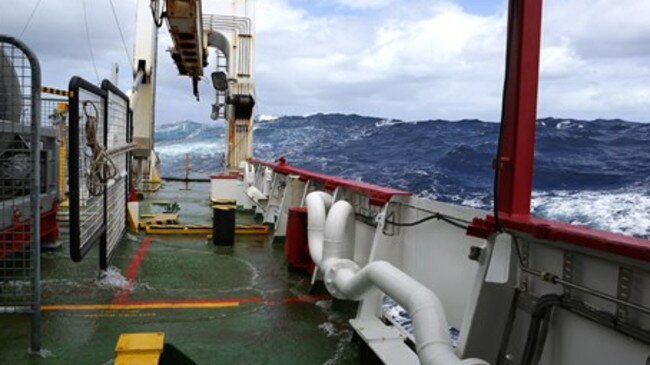 No fun ...  Search crews have endured horrendous conditions in search for MH370. Picture: ABIS Chris Beerens, RAN.