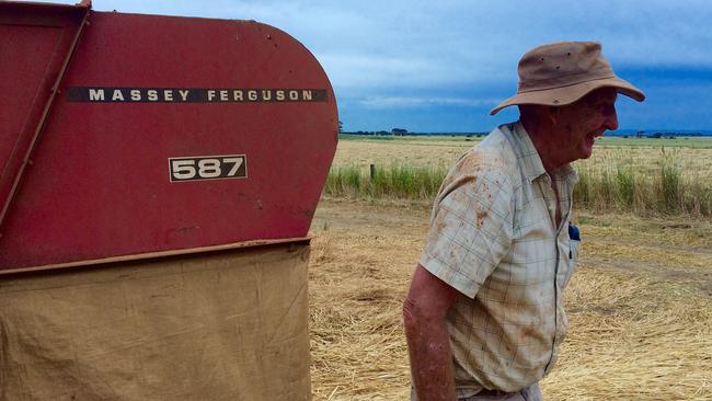 Graeme Lockhart on his son Greg’s Irrewarra farm.