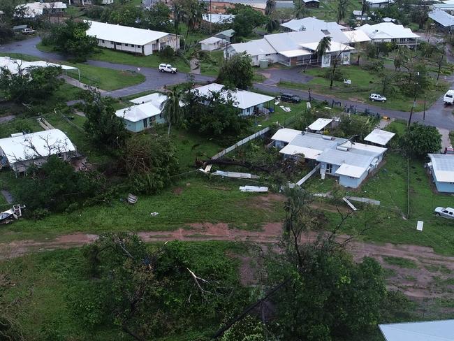 Lockhart River after Cyclone Trevor passed just south of the town. PHOTO: QFES