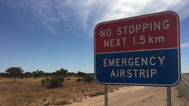 Royal Flying Doctor landing strip runway on the Silver City Highway in NSW.