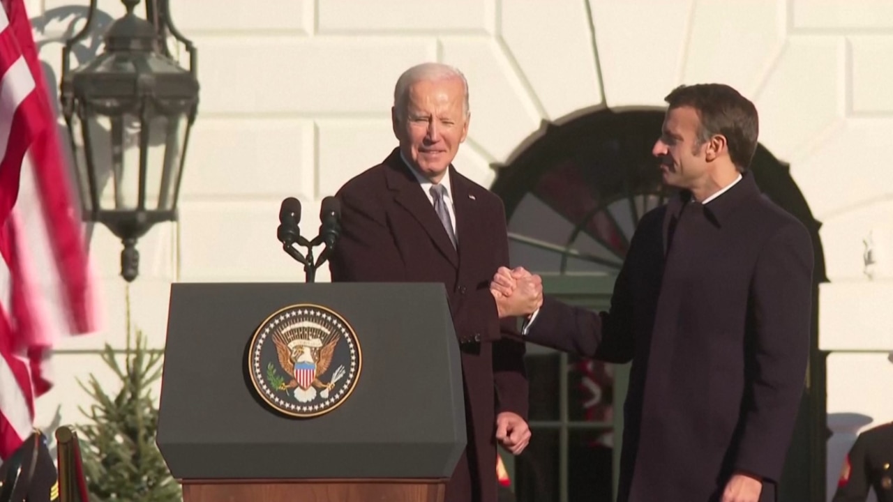 Joe Biden roasted after giving ‘world’s longest handshake’ to Emmanuel Macron