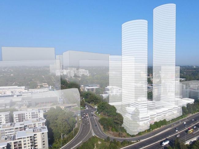 Meriton’s proposed towers project at Macquarie Park