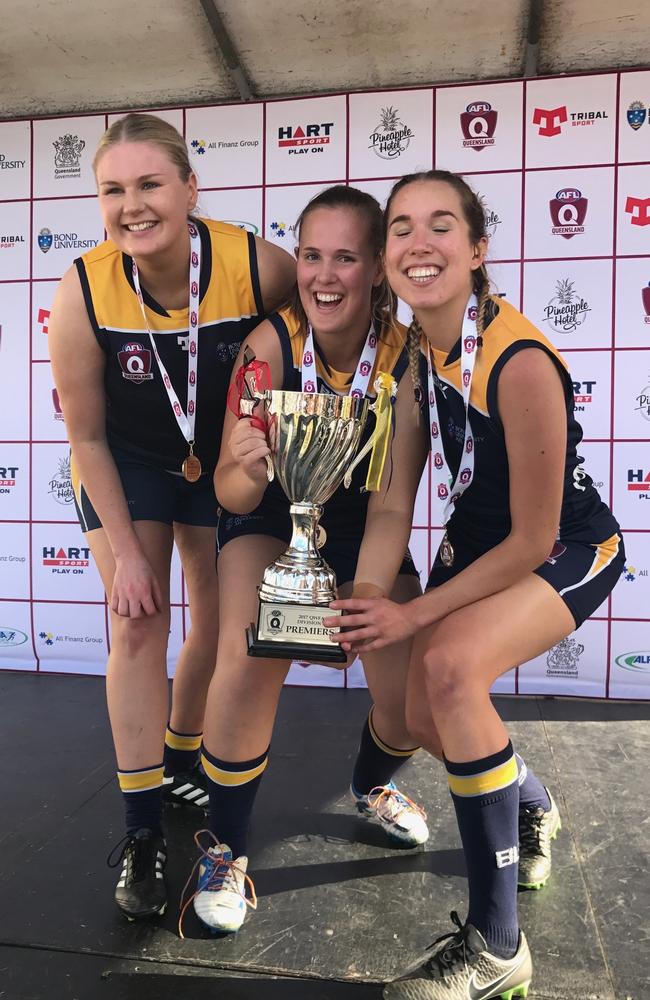 Winning a flag with Bond University in 2017 was a highlightof Eliza Reilly’s playing career. Picture: Supplied.