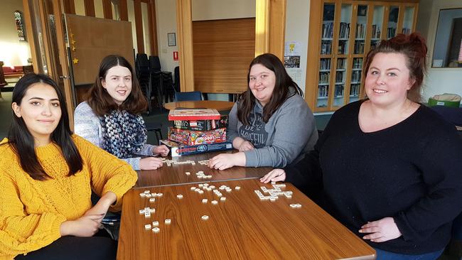 Board gamers Harjyot Kaur, Erin Robinson, Nicole Mugford and Kelly Skilton.