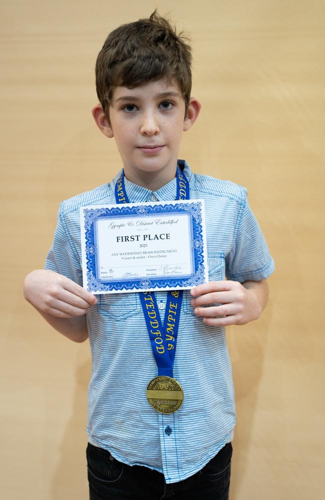 Malachi Heron won first place for this trombone solo (9 years and under) at the Gympie Eisteddfod. August 1, 2023. Picture: Christine Schindler