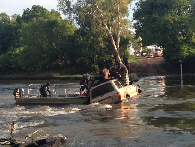 Cahills Crossing claimed another vehicle when this Toyota Landcruiser was washed off the road in January 2016. PICTURE: Supplied