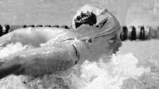 Michelle Ford during the women's butterfly event at the 1980 Moscow Olympic Games.