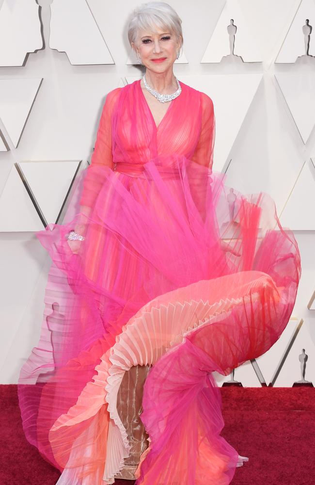 Helen Mirren’s Marilyn moment (the pink edition). Picture: Frazer Harrison/Getty Images