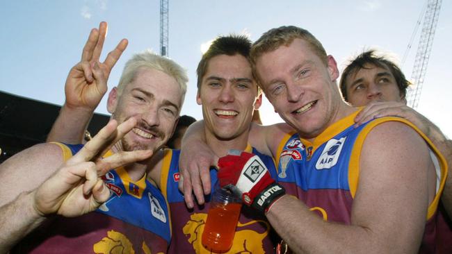 Simon Black (middle) has explained how the dominant Brisbane sides of the early 2000s approached their finals campaigns.