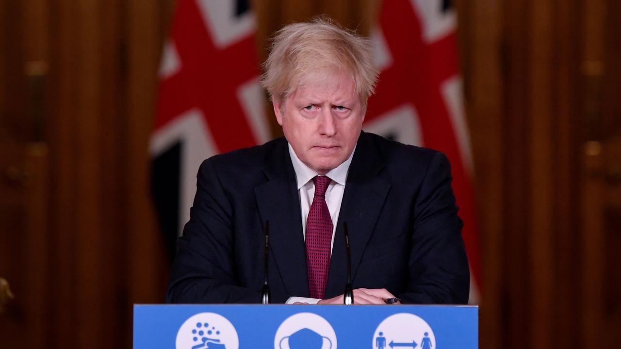 British PM Johnson makes the announcement. Picture: TOBY MELVILLE / POOL / AFP