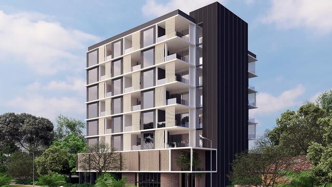 An artist’s impression of eight-storey apartments proposed for 192 Anzac Highway, Glandore.