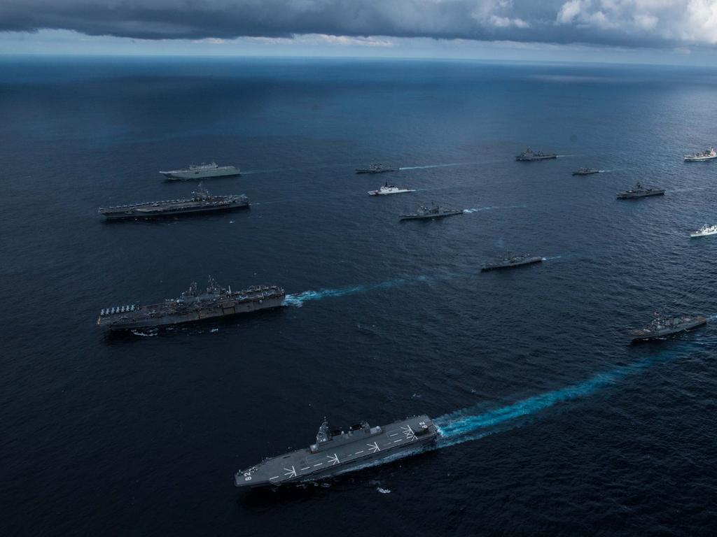 Ships in action during Talisman Sabre 2019. Picture: Australian Defence Force