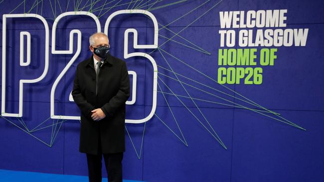 Scott Morrison arrives for the UN Climate Change Conference COP26. Picture: Getty