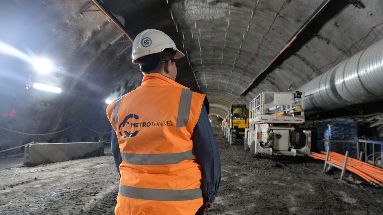 The Melbourne Metro rail tunnel is currently under construction. Picture: Andrew Henshaw