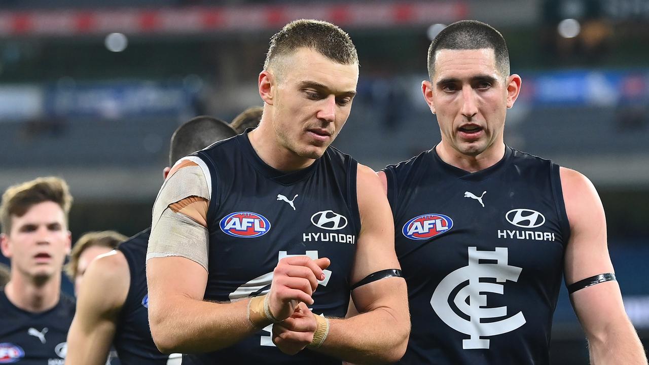 Carlton skipper Patrick Cripps had little influence on the game. (Photo by Quinn Rooney/Getty Images)