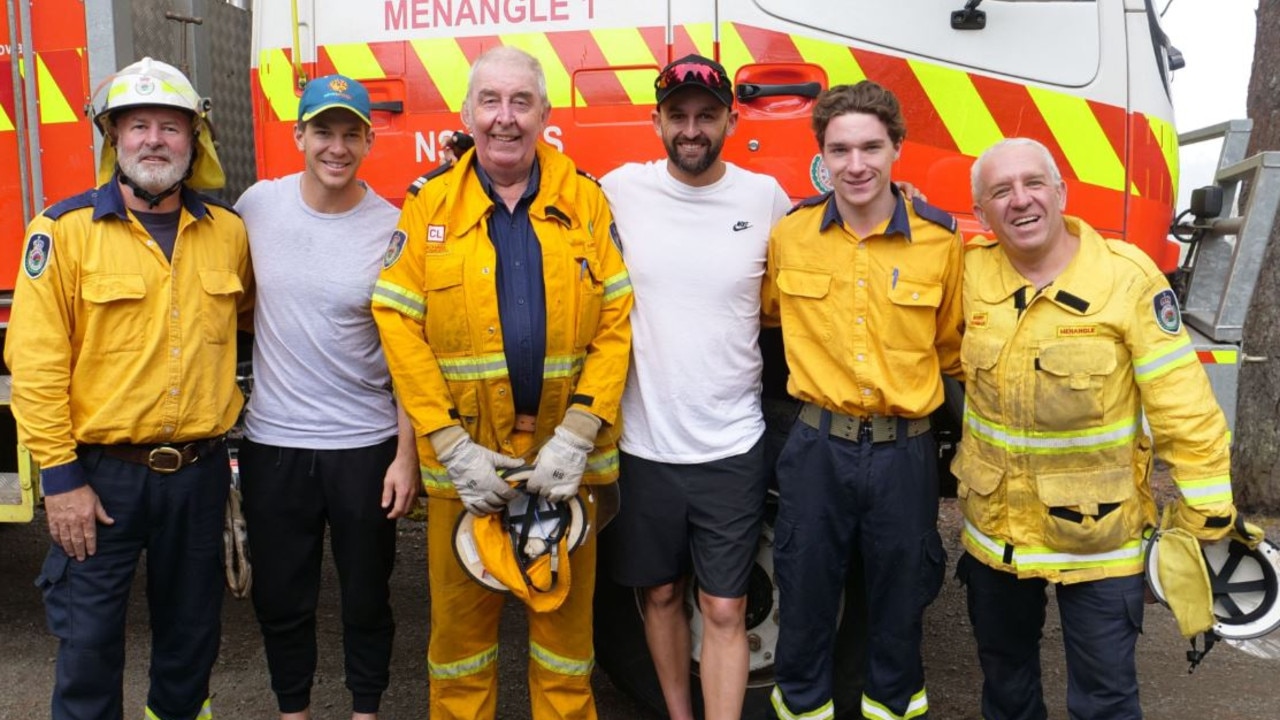 RFS members with Nathan Lyon and Tim Paine.
